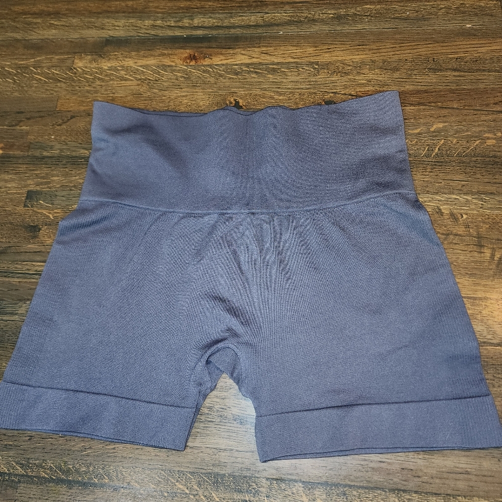 Set Active Athletic Shorts Size Large Grey Micro Fiber Nylon & Spandex